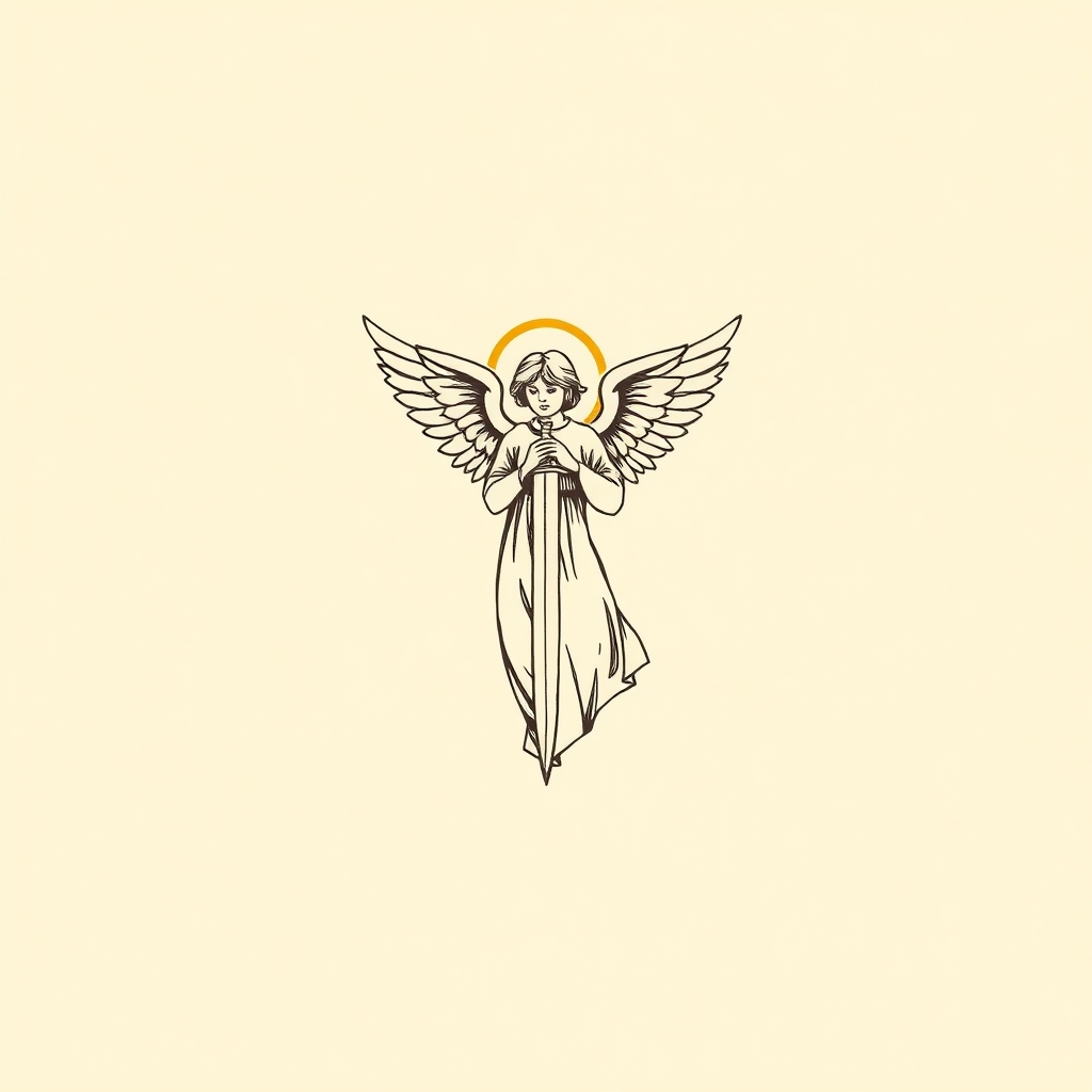 anjo embainhando a espada (peste)