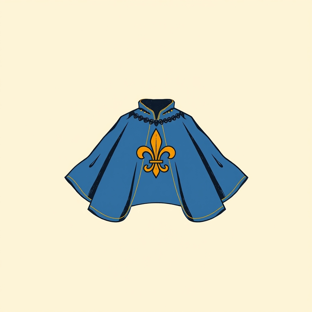 manteau bleu à fleurs de lis
