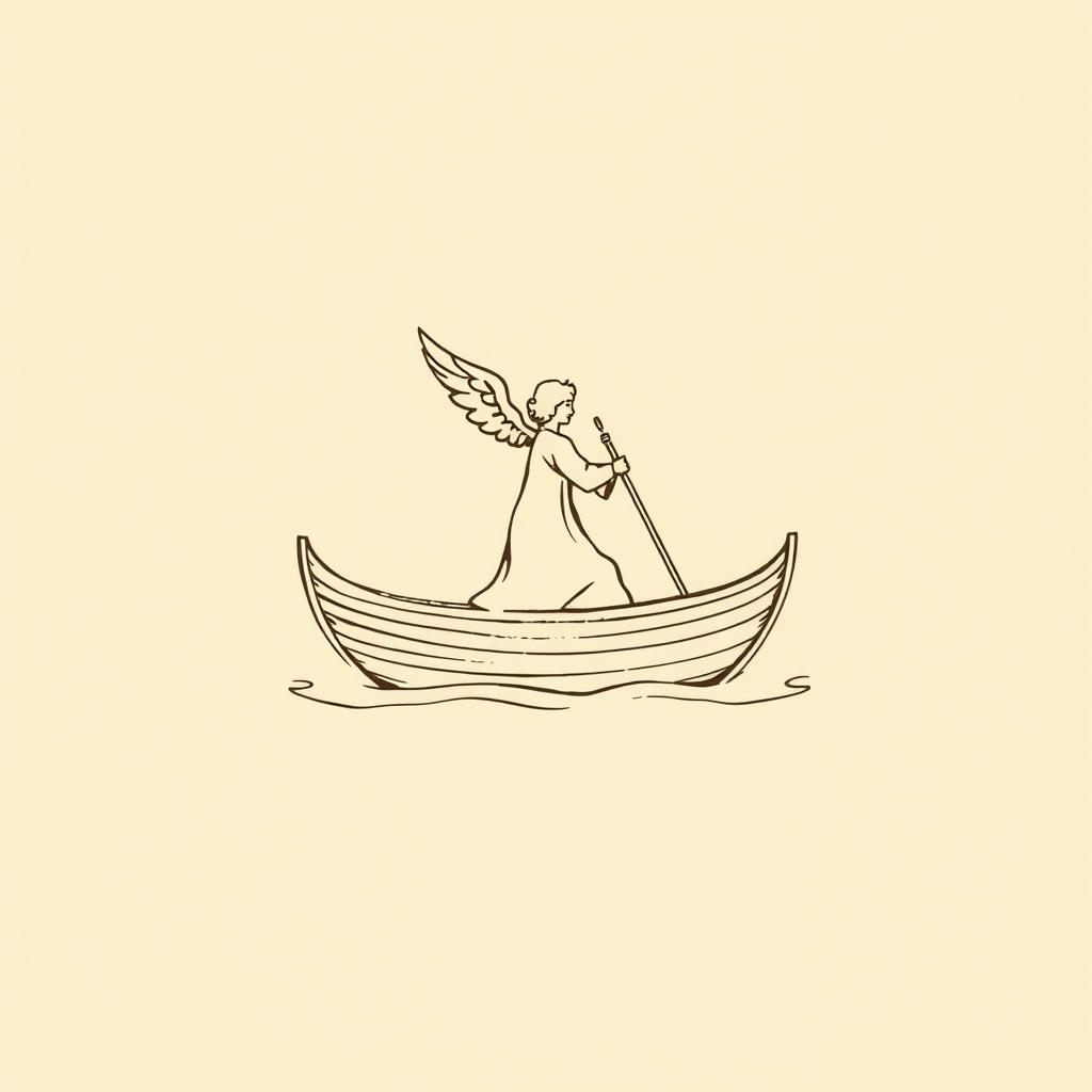 barque conduite par un ange