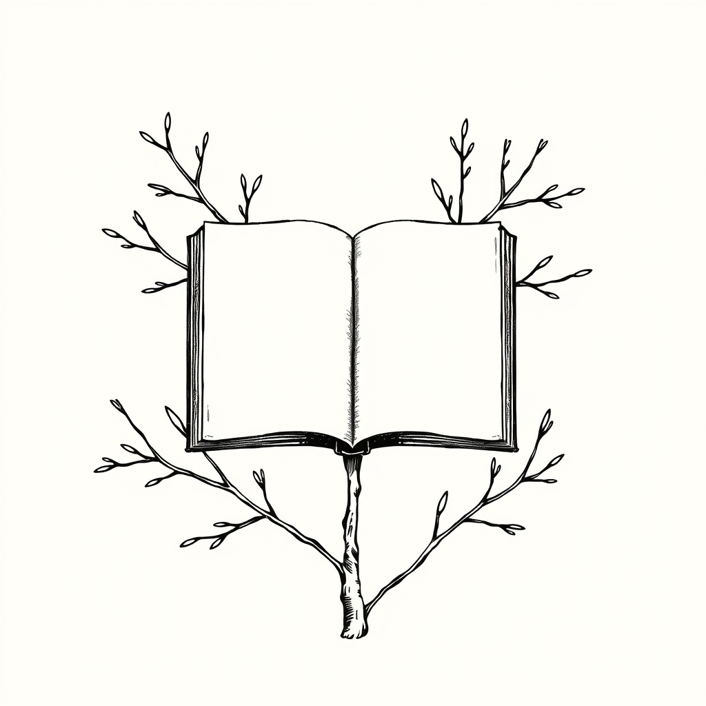 lié à deux branches d'arbre