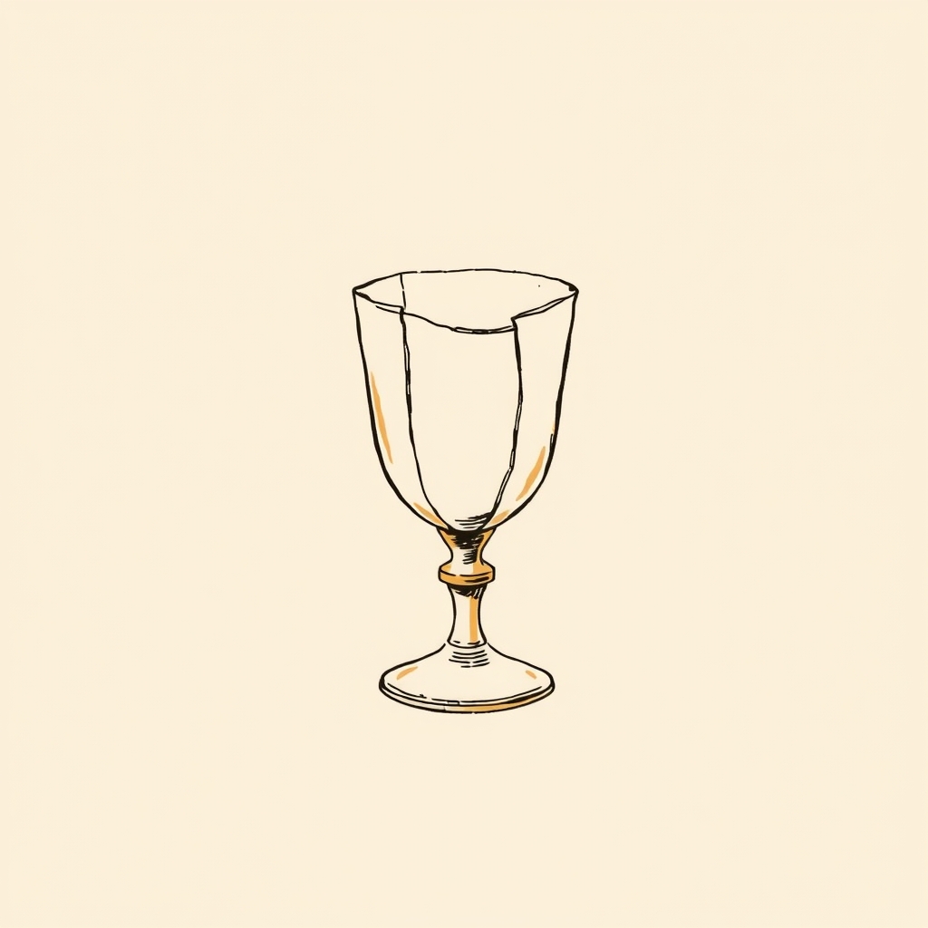 calice de verre brisé et réparé