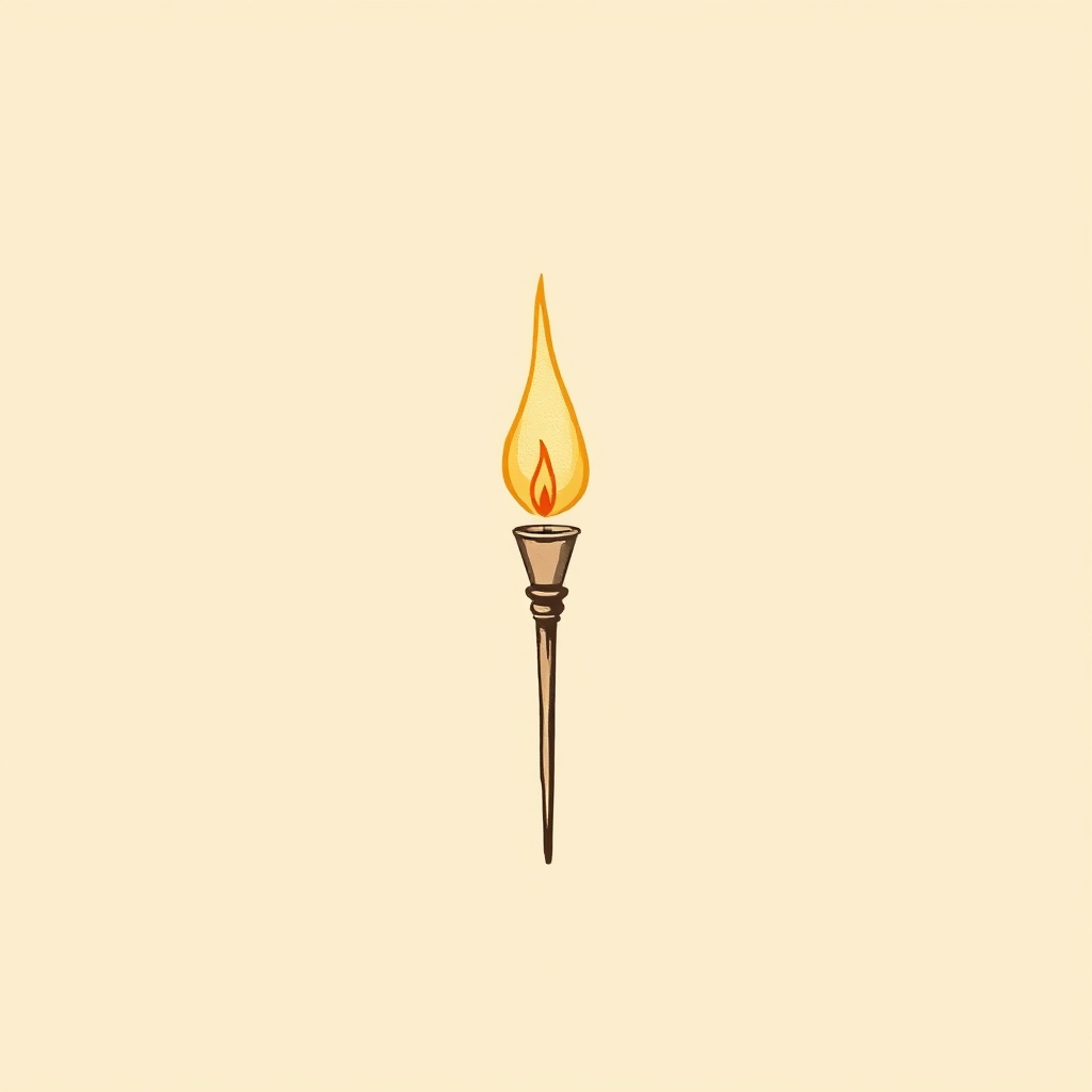 burning torches