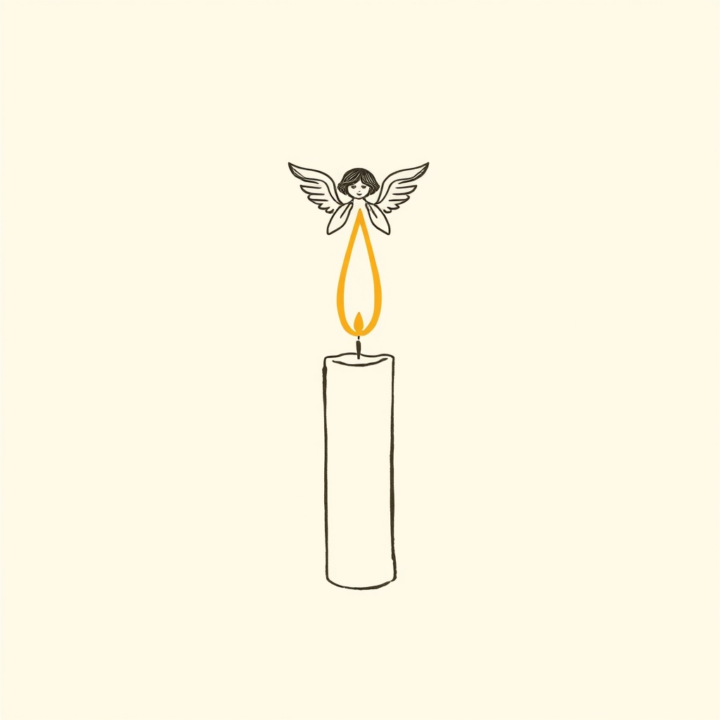 cierge allumé par un ange