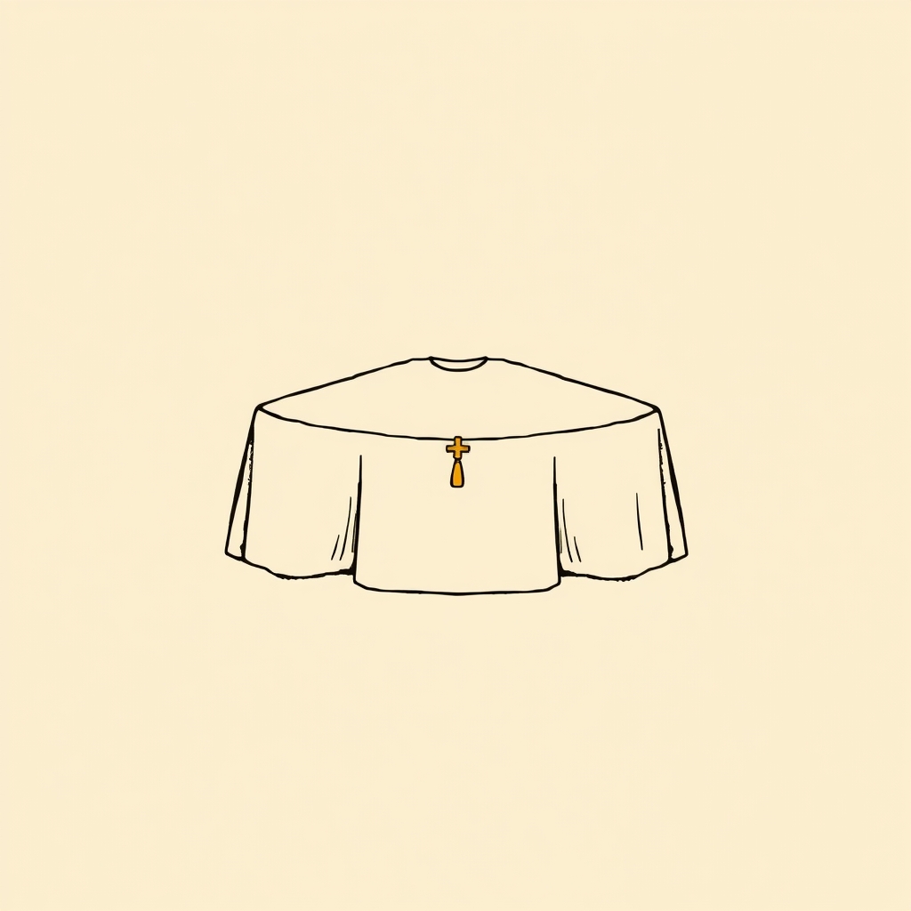 manteau (souvent coupé par les fidèles)