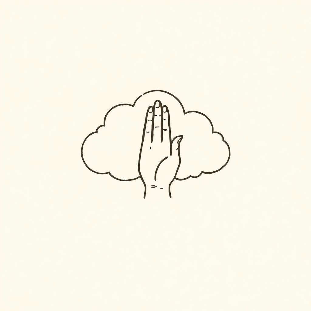 nuage entourant une main bénissante