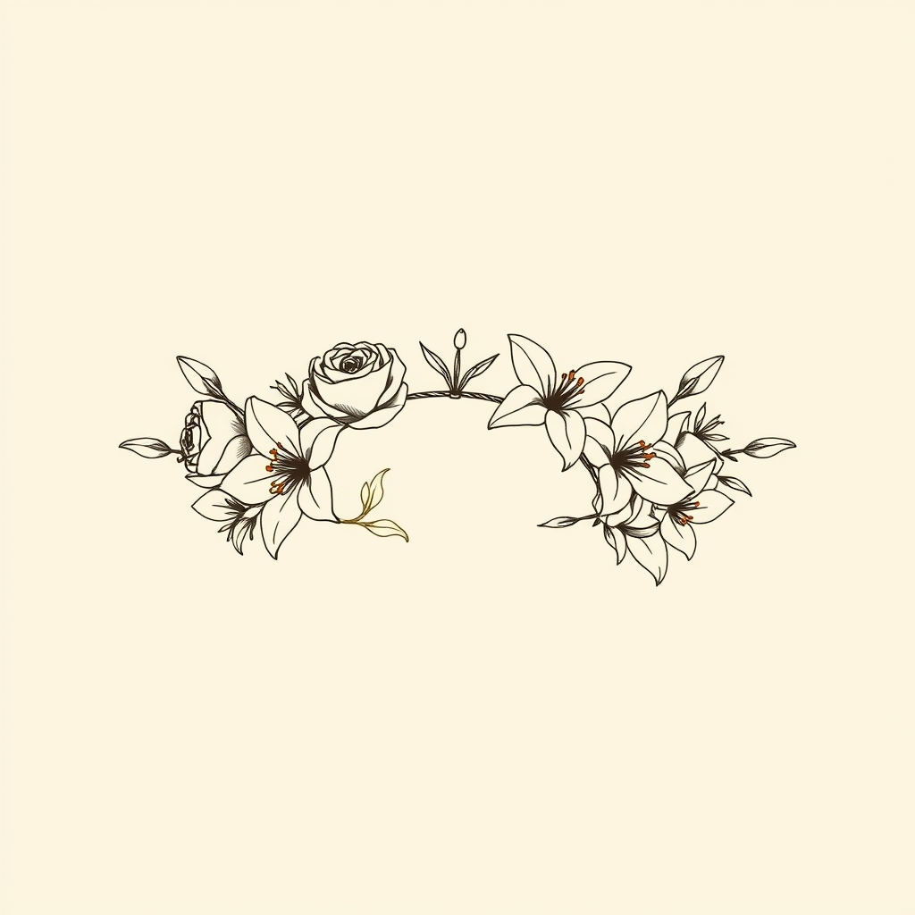 crown of roses and lilies