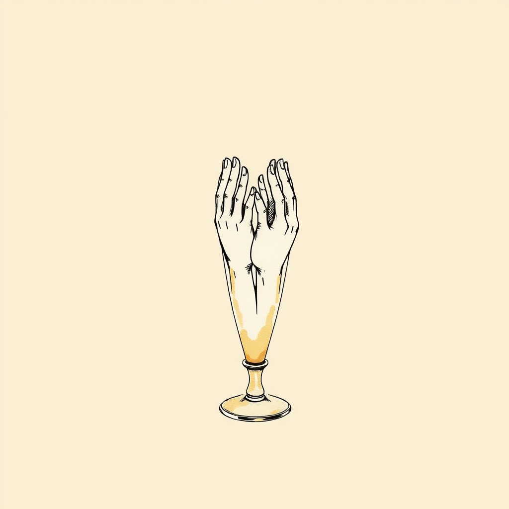 vase de cristal contenant ses mains