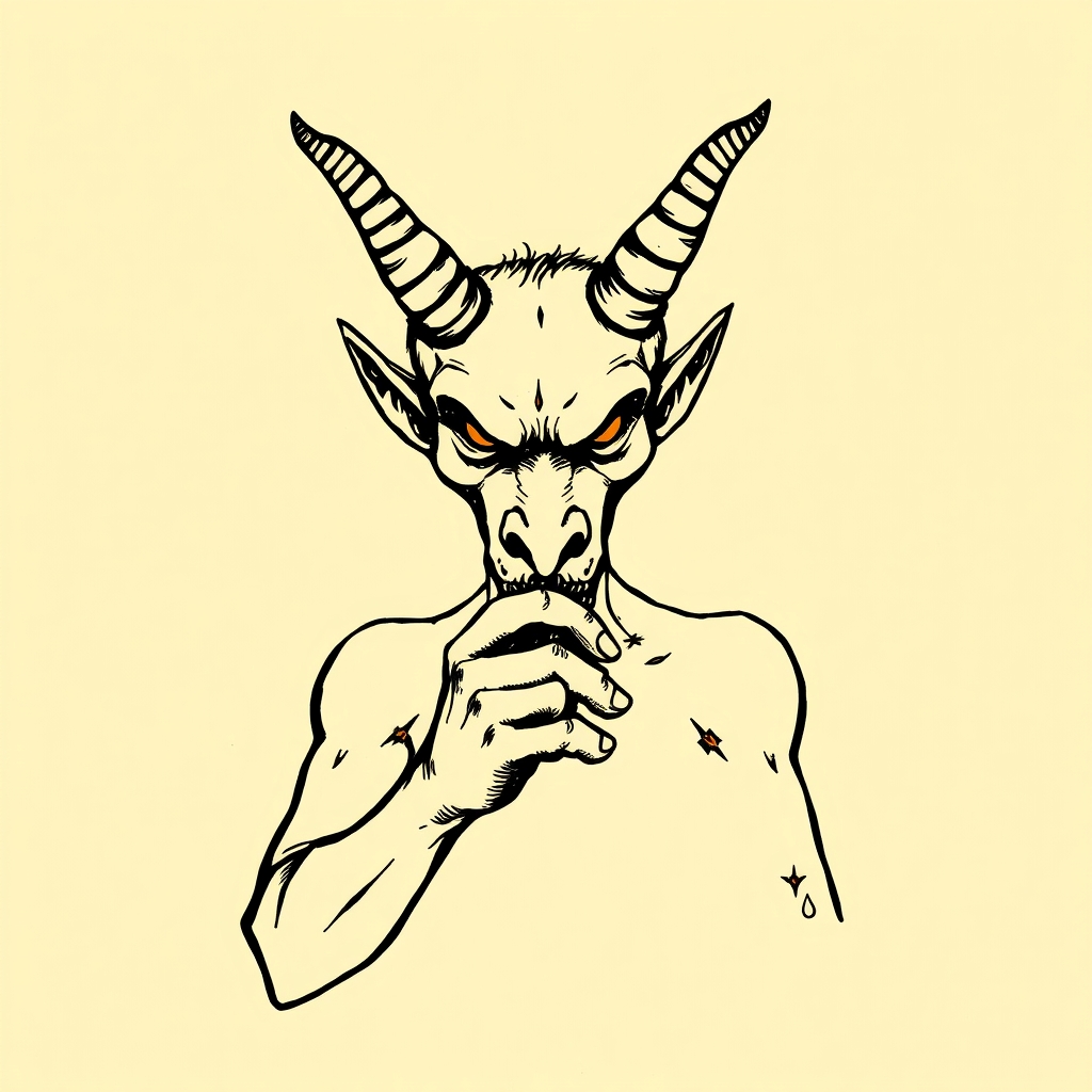 démon tenu par le nez