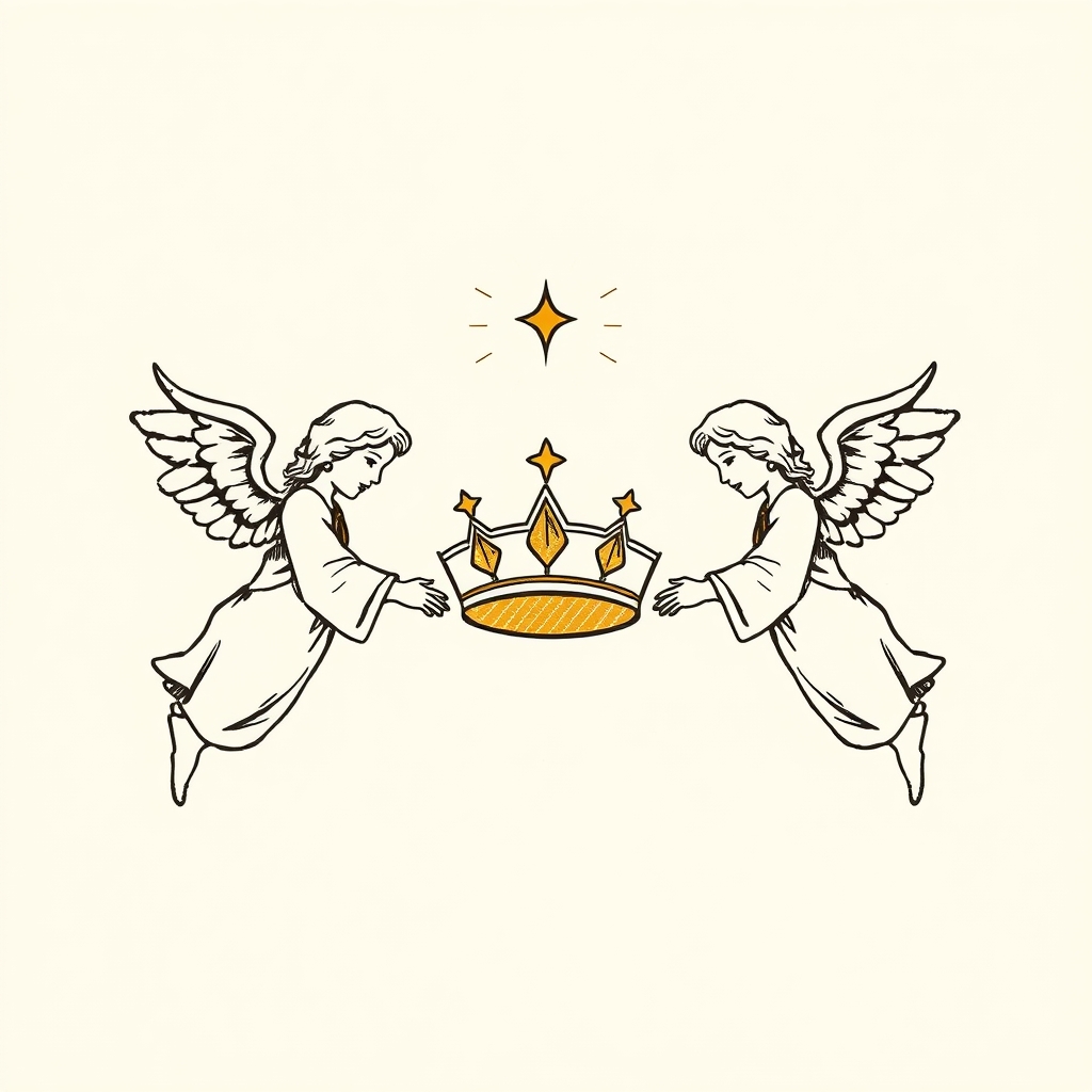 Diadème tenu par deux anges