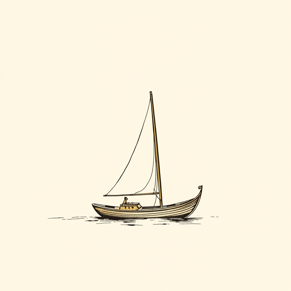 barque démâtée remontant la Vilaine