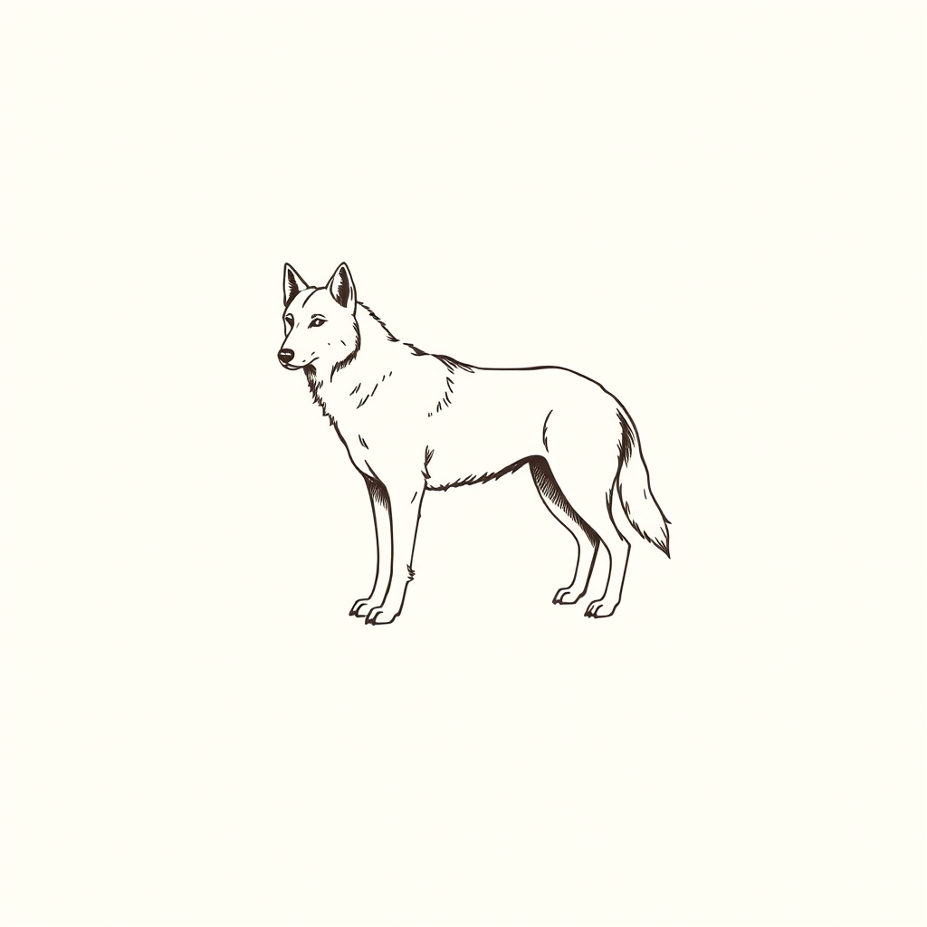 perro o lobo a sus pies