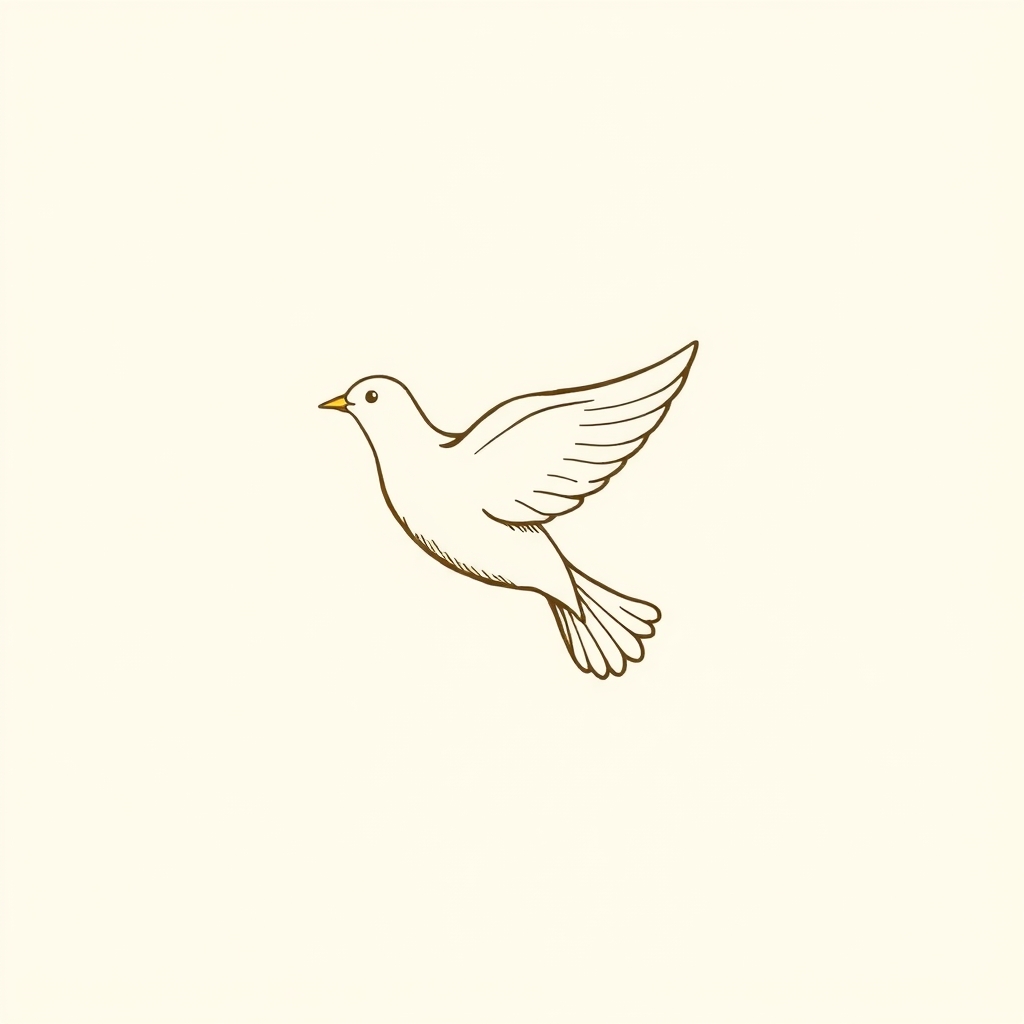 colombe au-dessus de la tête