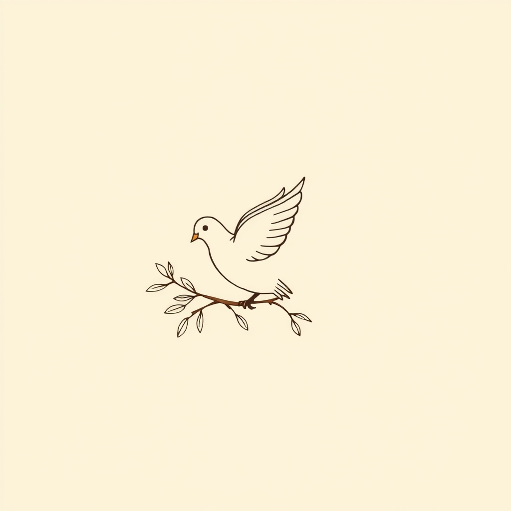 colombe avec rameau de chêne