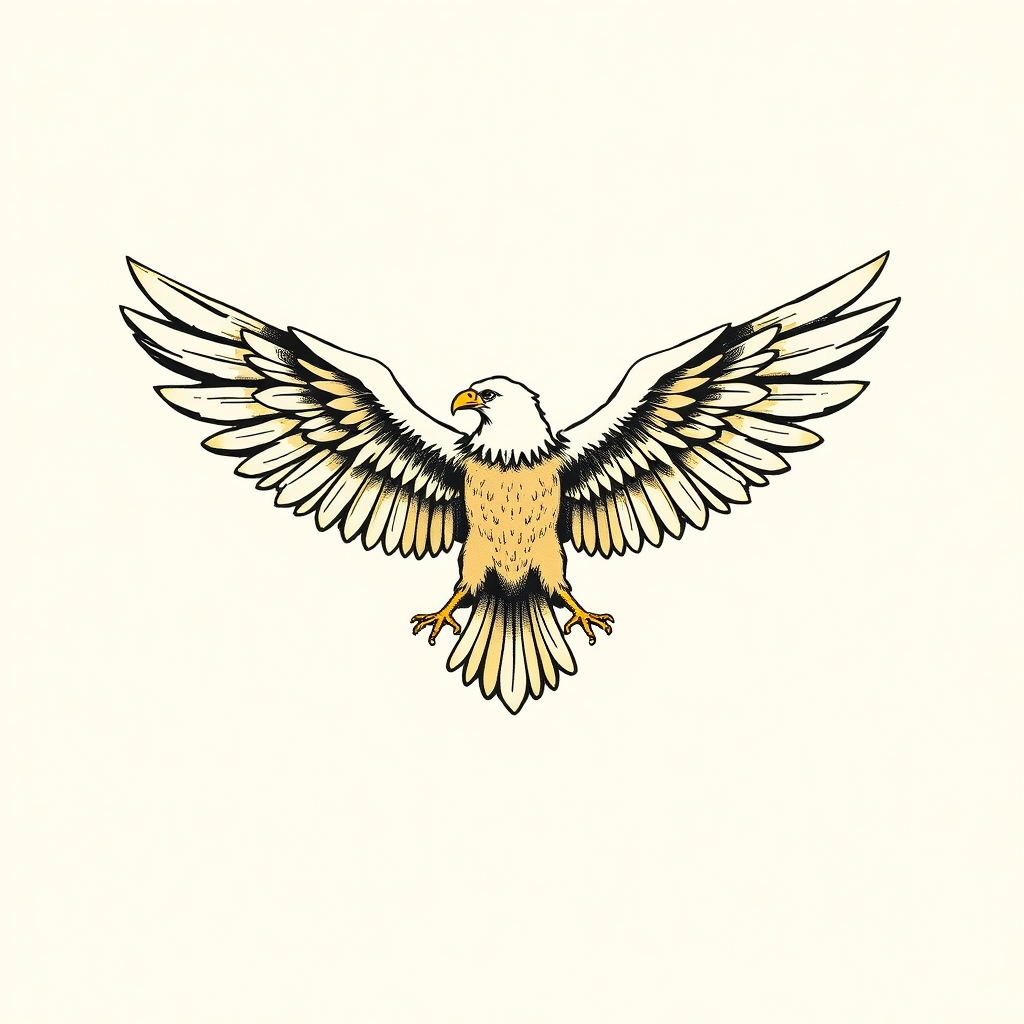aigle aux ailes déployées
