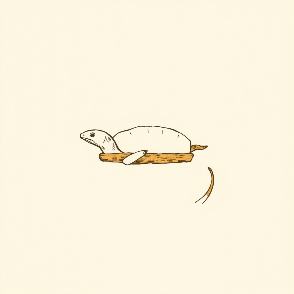 eel (or serpent) bringing a loaf of bread