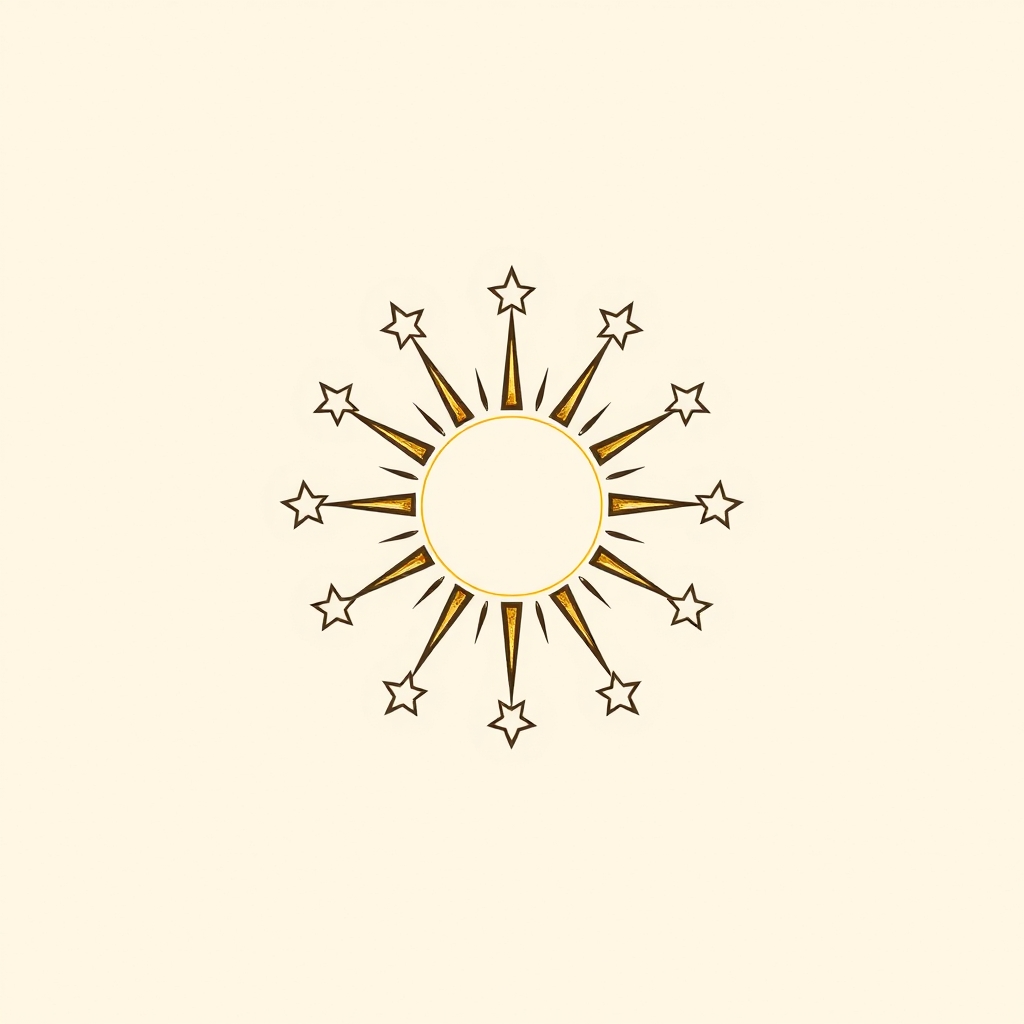 onze étoiles, soleil et lune