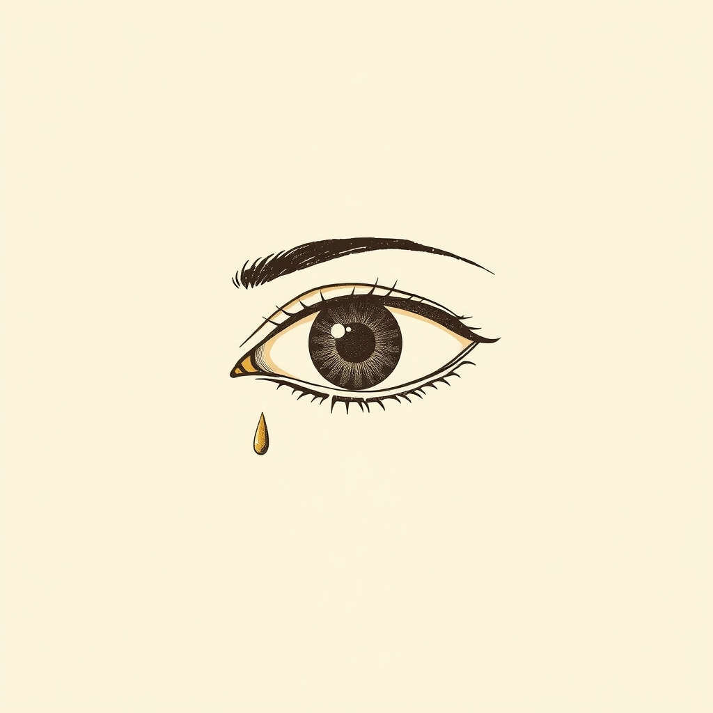 eyes bathed in tears