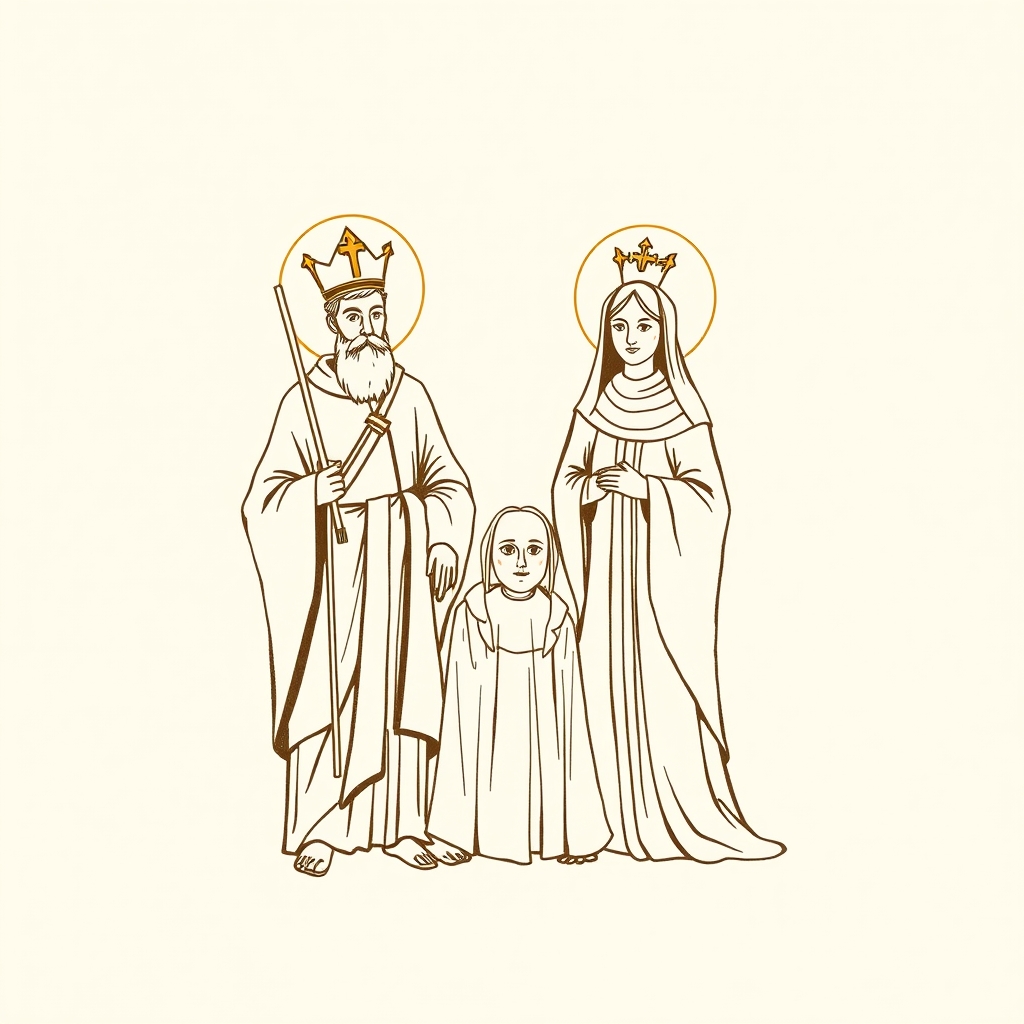 groupe familial avec saint Arnoult et sainte Dode