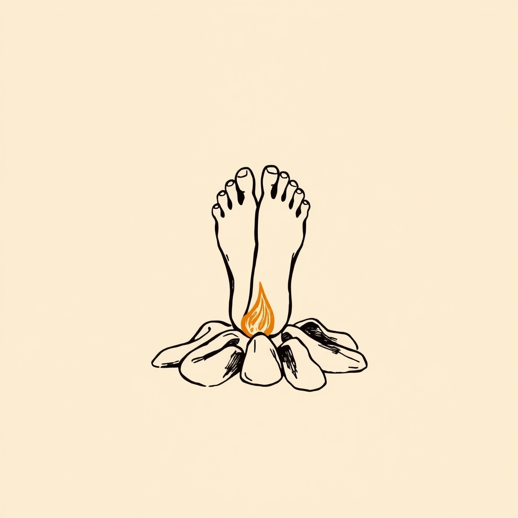pies sobre brasas ardientes