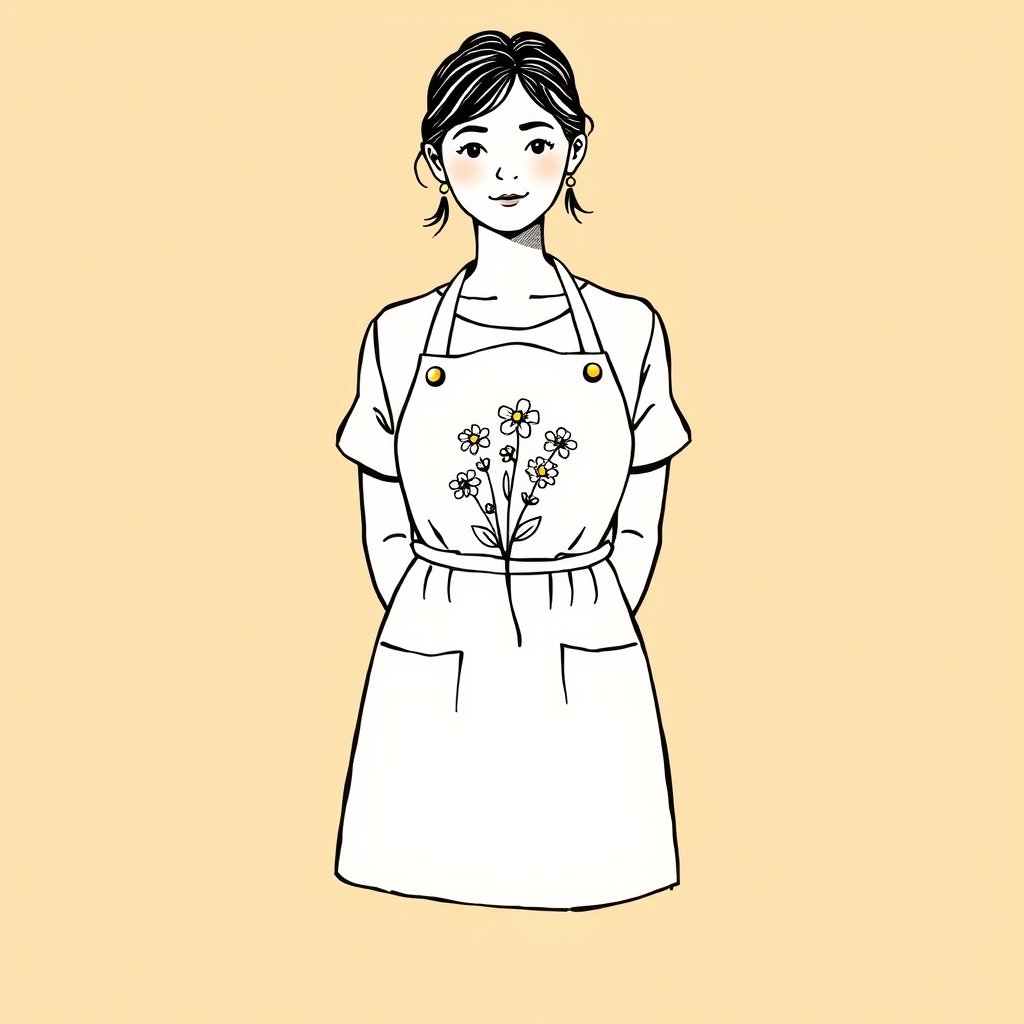 fleurs dans le tablier