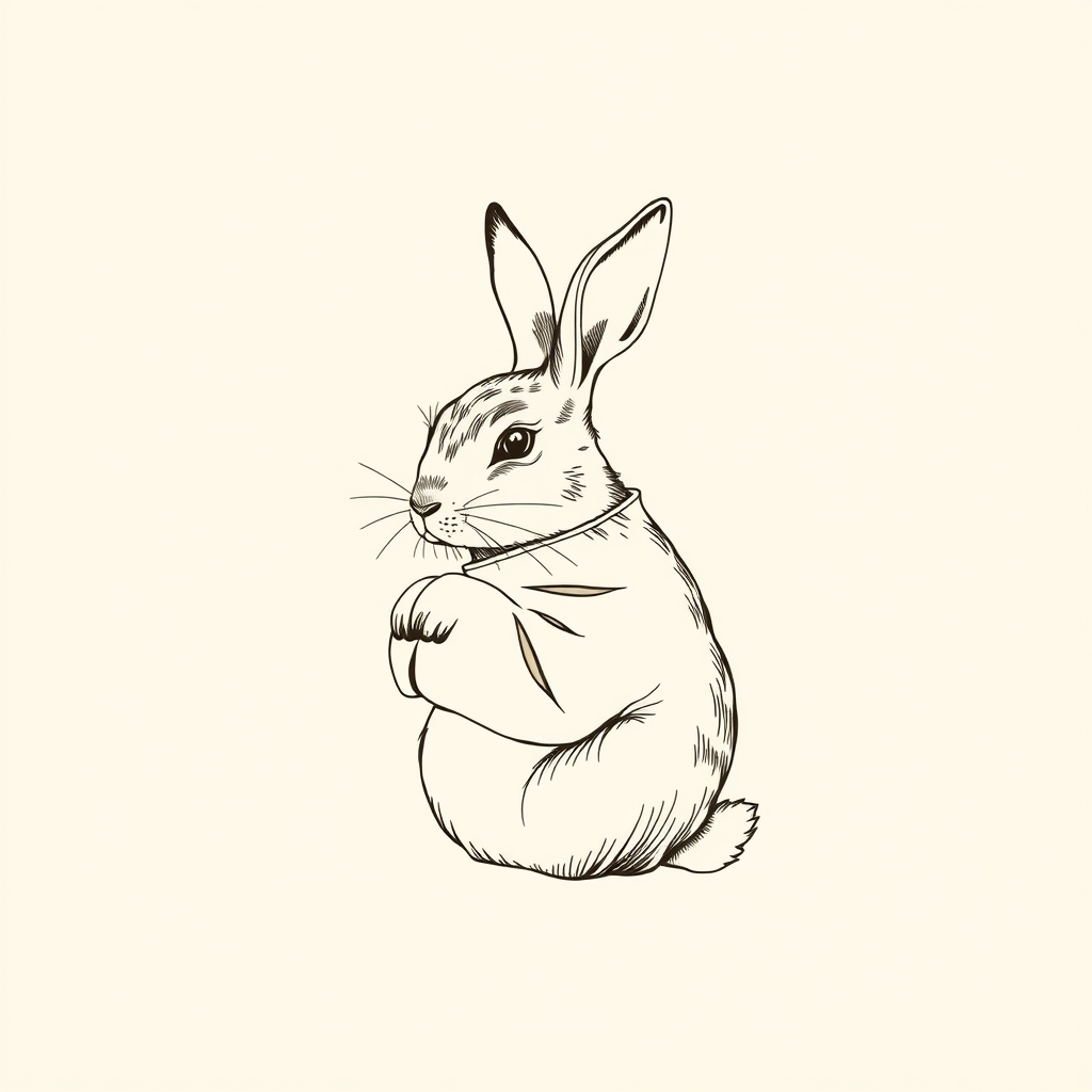 hare huddled in his sleeve