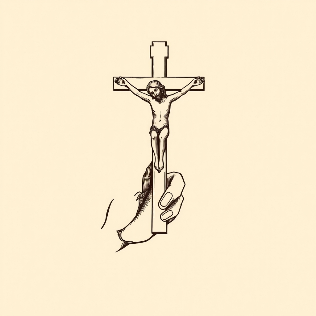 crucifixo na mão