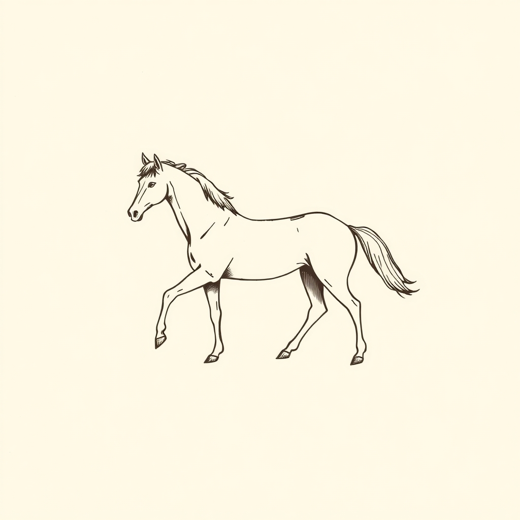 cheval (allusion à sa chute)