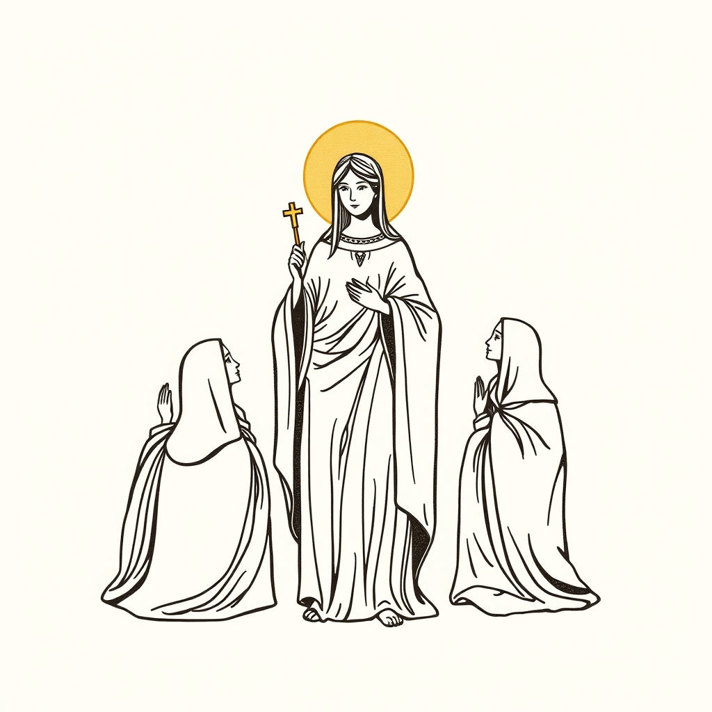 em grupo com Santa Delfina