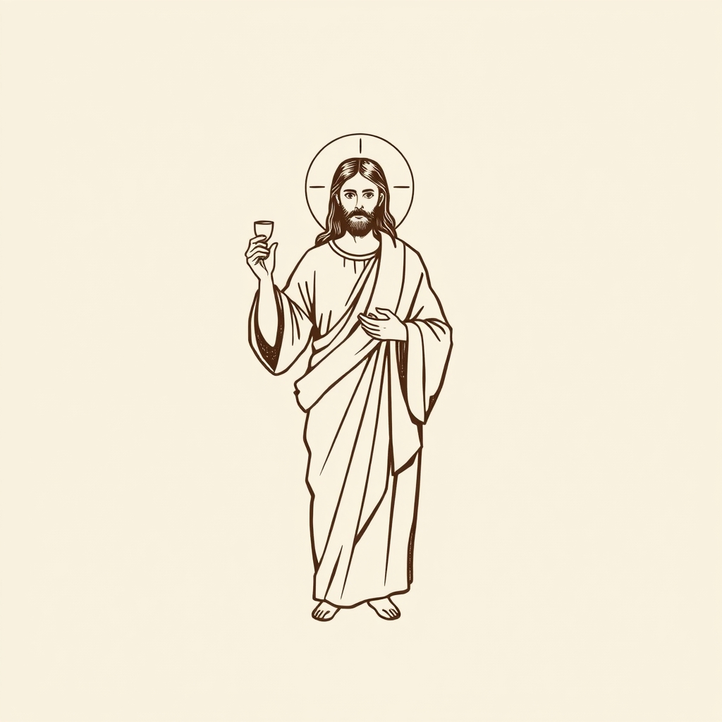 Jésus-Christ l'invitant à la communion