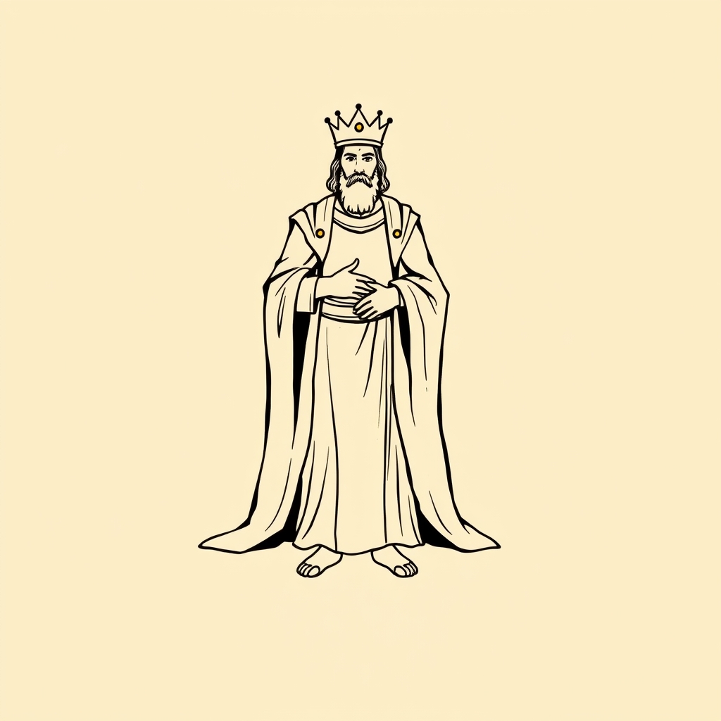 king at his feet