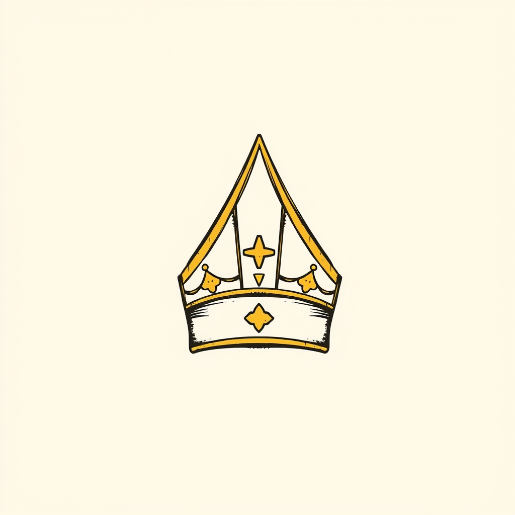 mitre avec couronne d'or