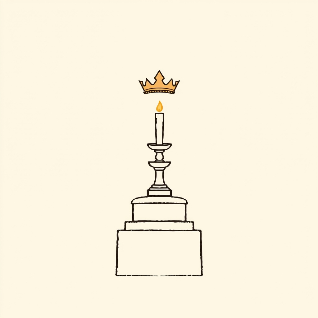 monument avec cierge élevé et couronne