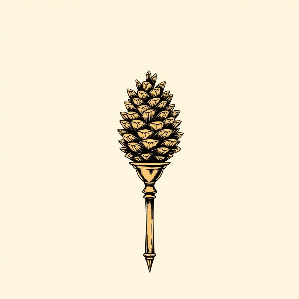 pomme de pin sur sceptre