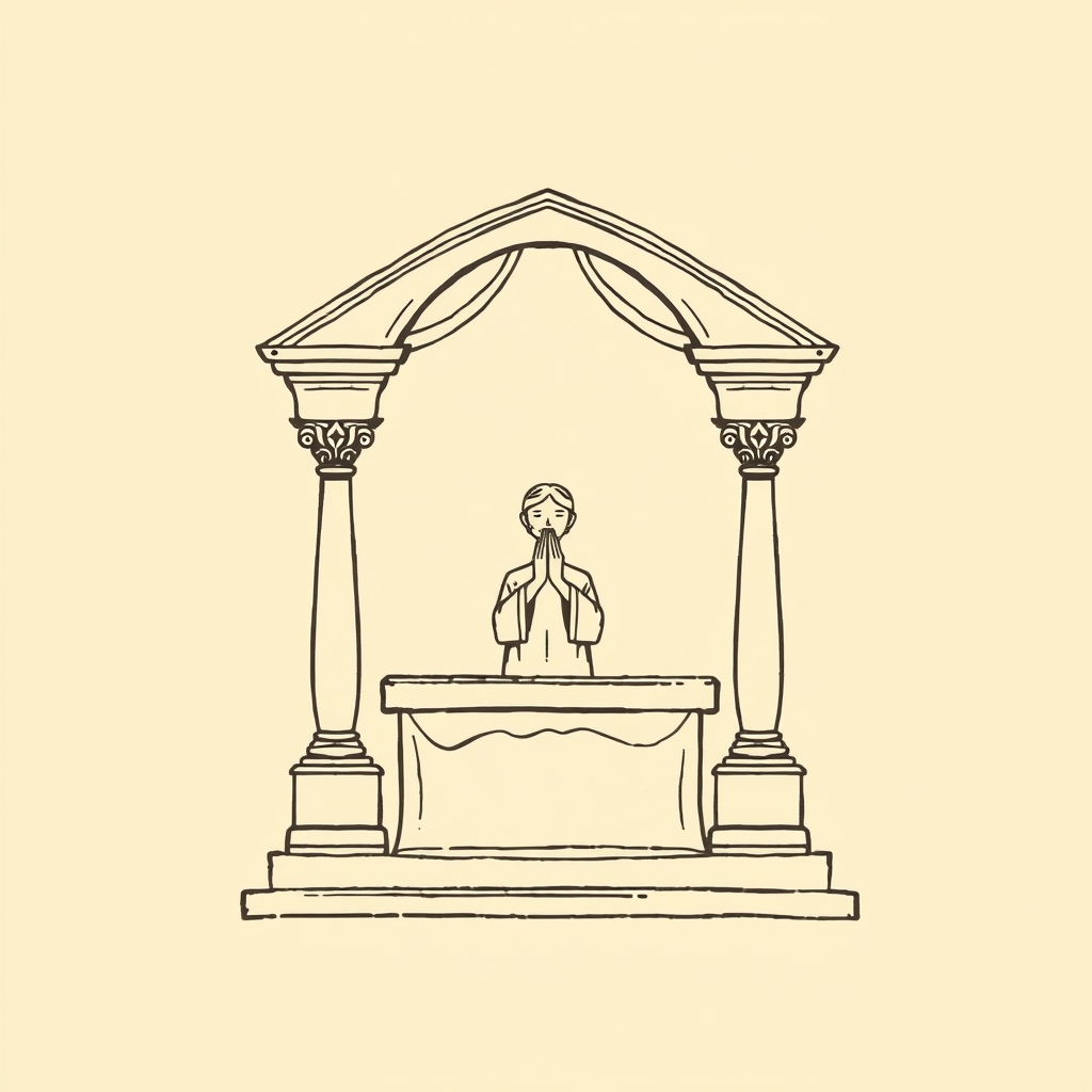 oración ante un altar