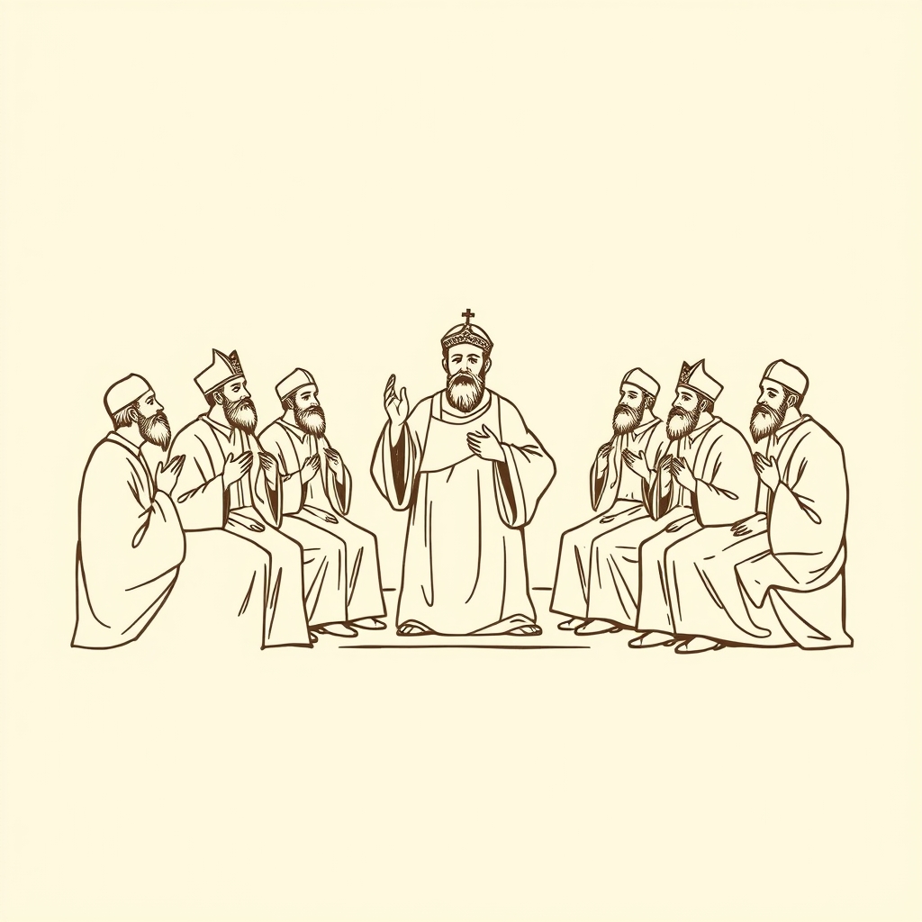 prêchant devant des évêques