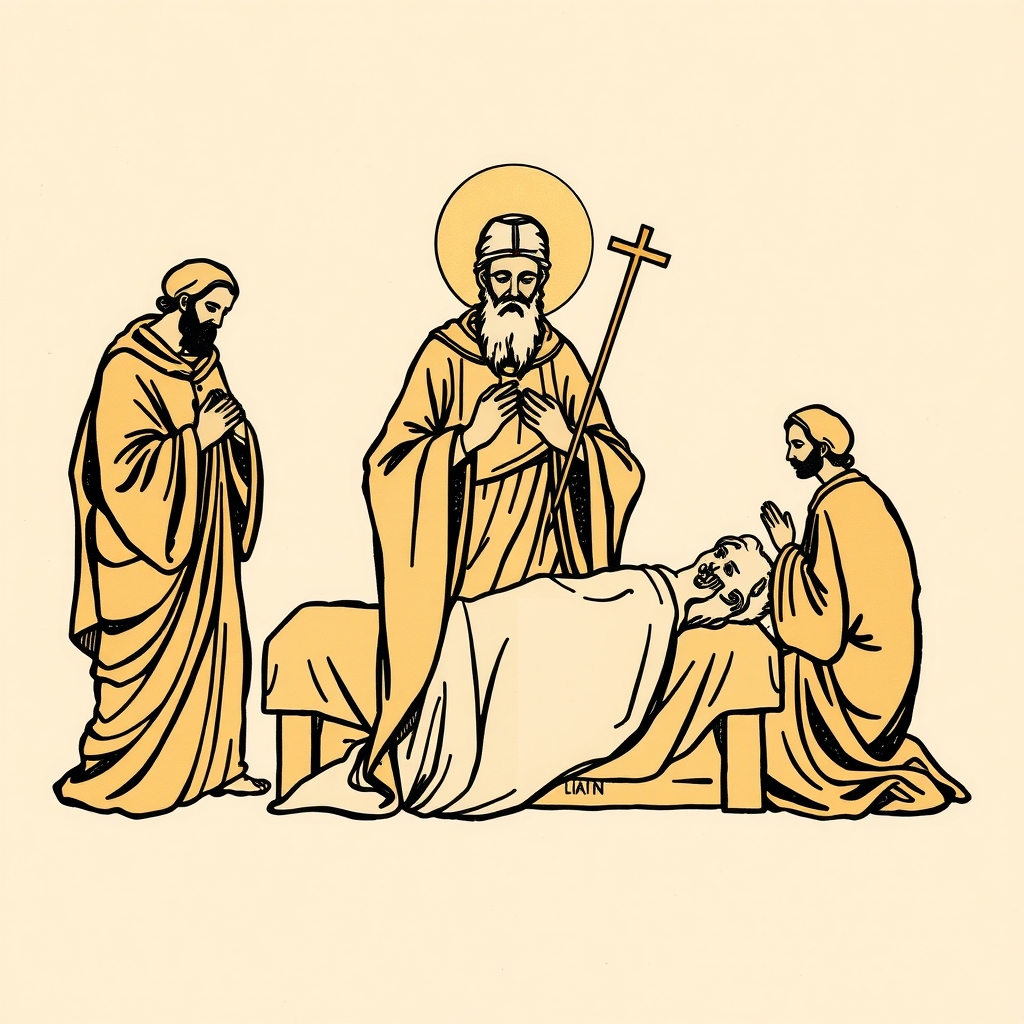 recevant les derniers soupirs de saint Germain