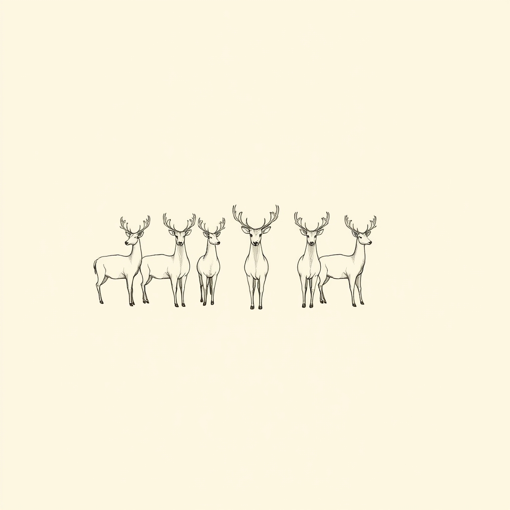 Sept cerfs d'argent