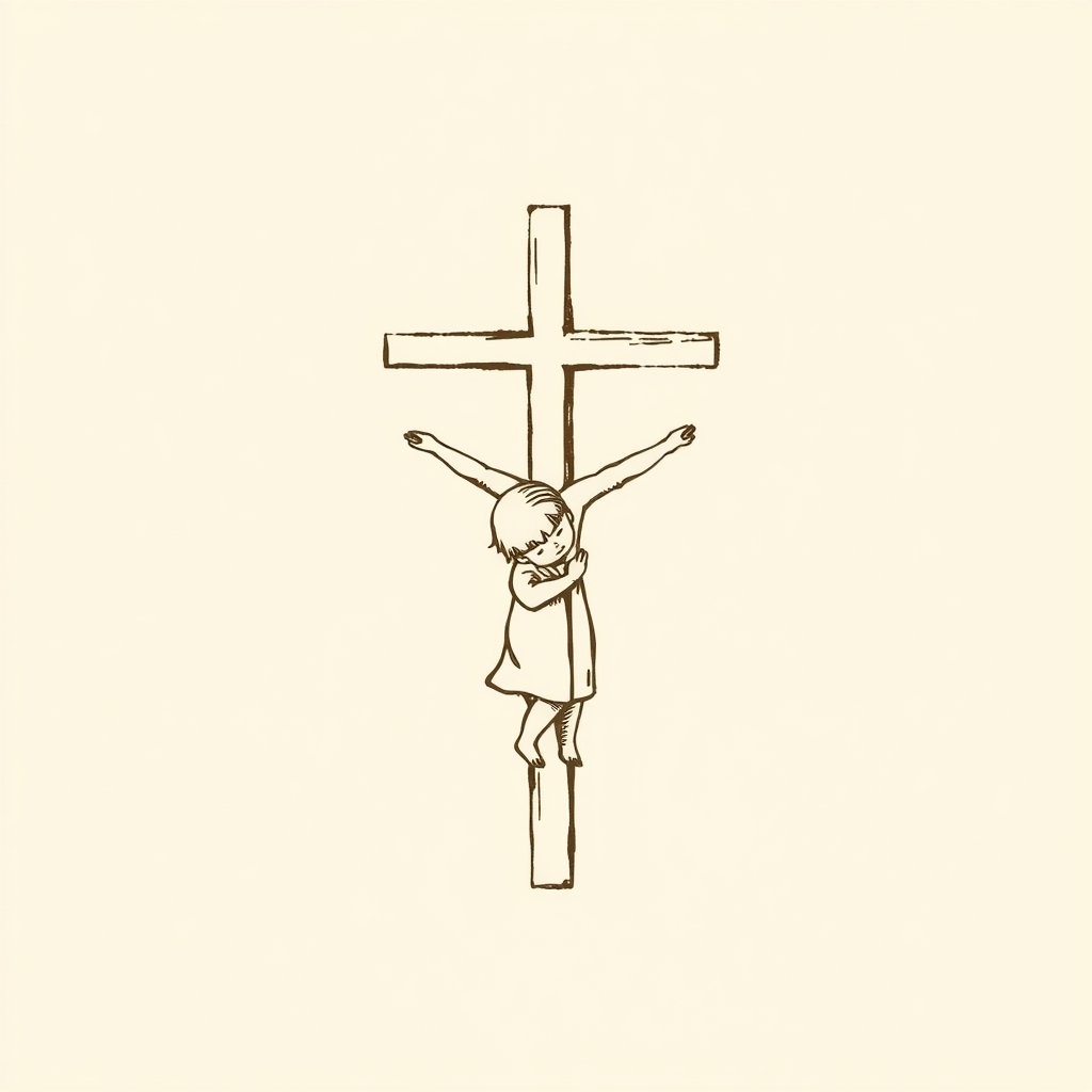 signe de croix sur un enfant