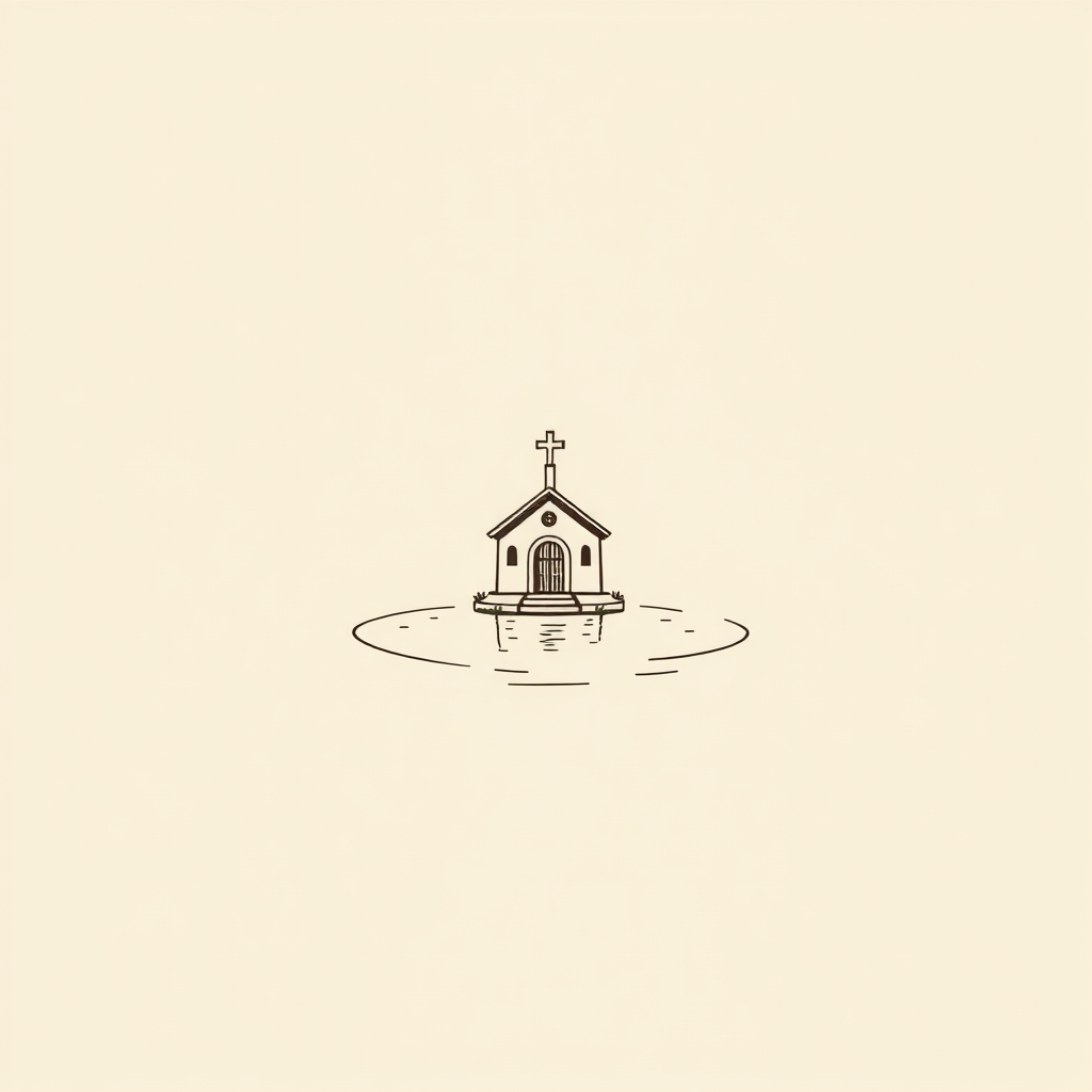 petite chapelle entourée par les eaux