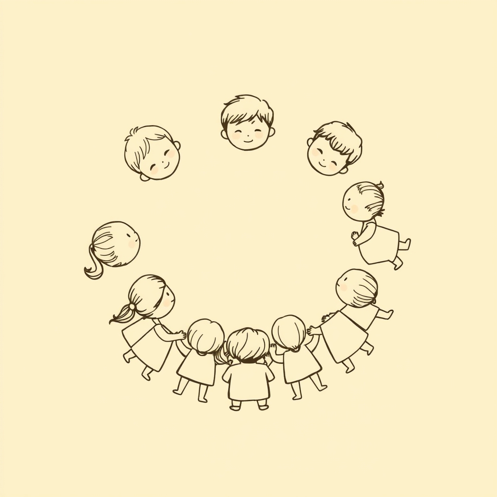 rodeado de niños
