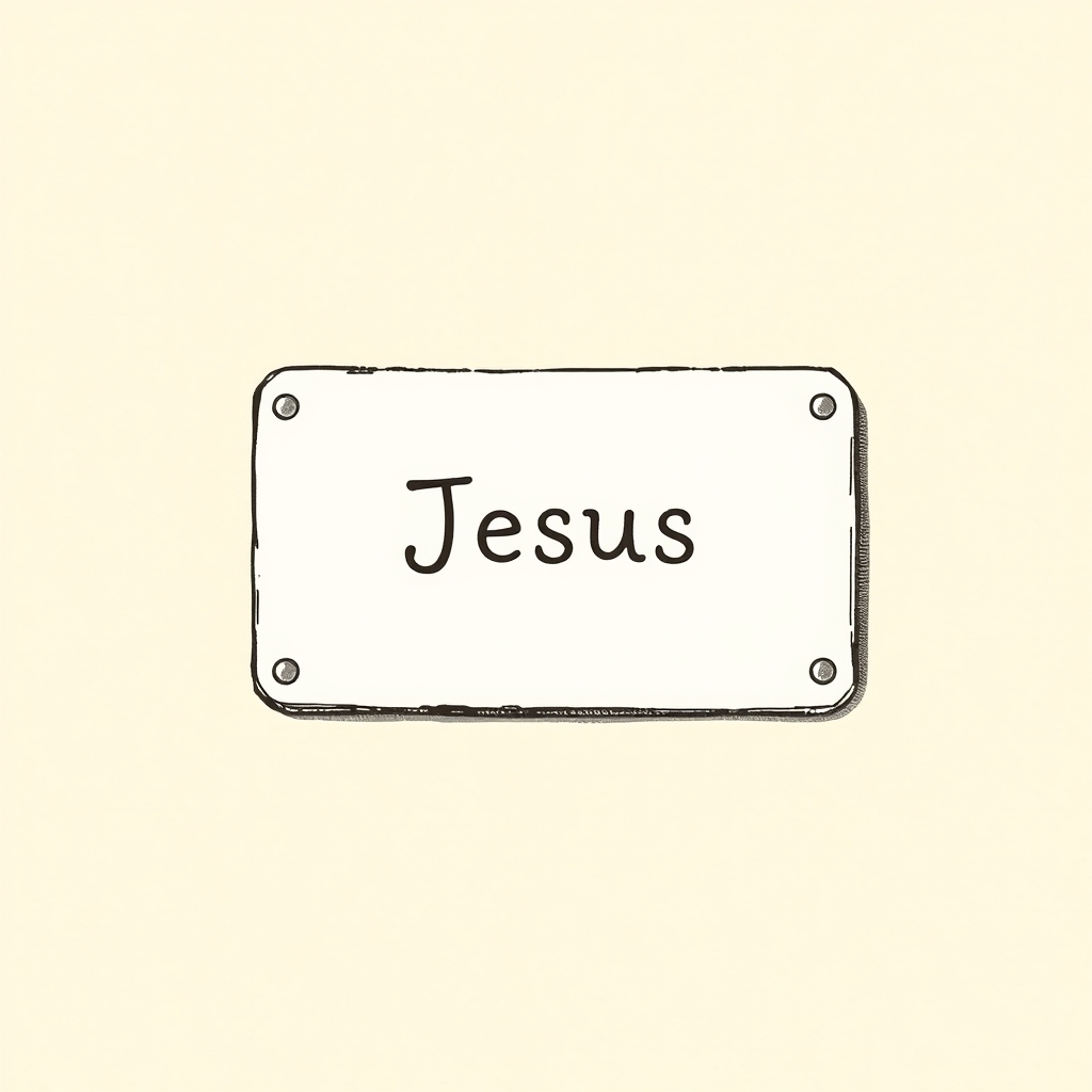 tablet marked with the name of Jesus