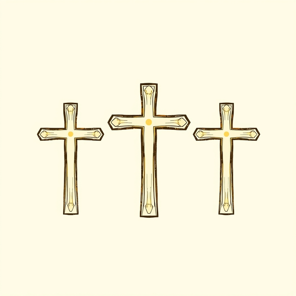 trois croix lumineuses (funérailles)