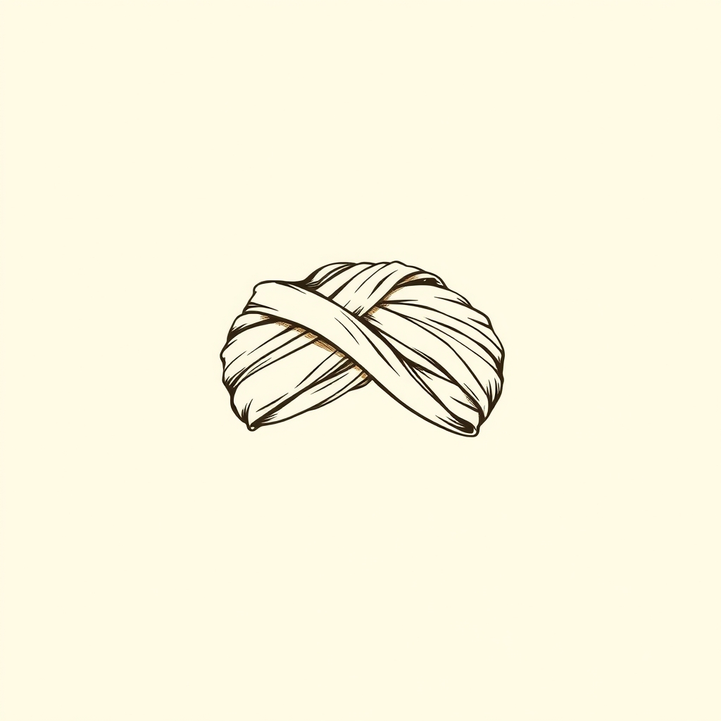 turban de morceaux d'étoffes