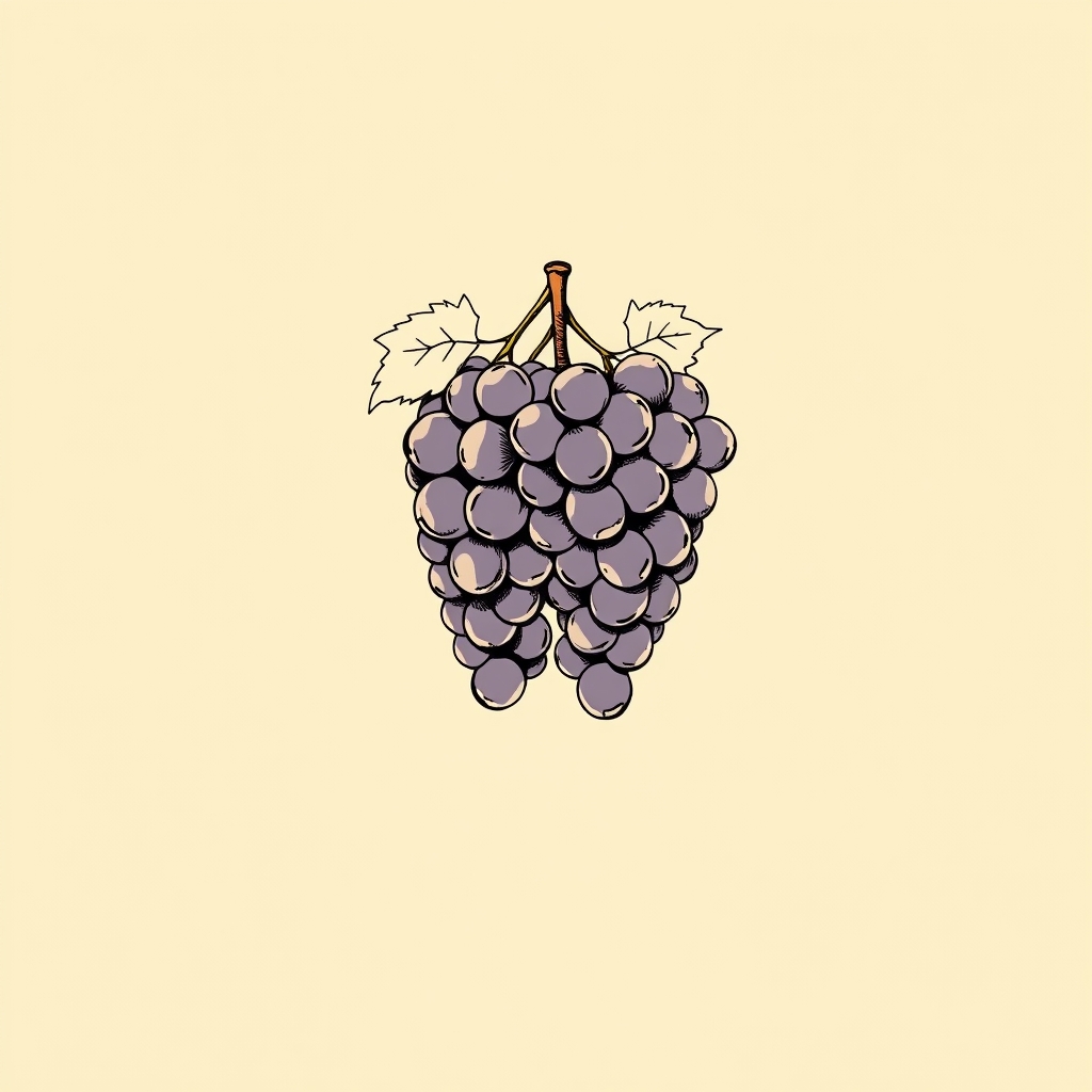 two bunches of grapes