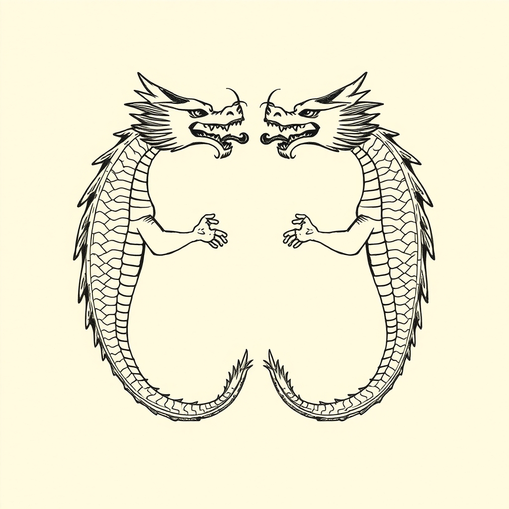 deux dragons enchaînés