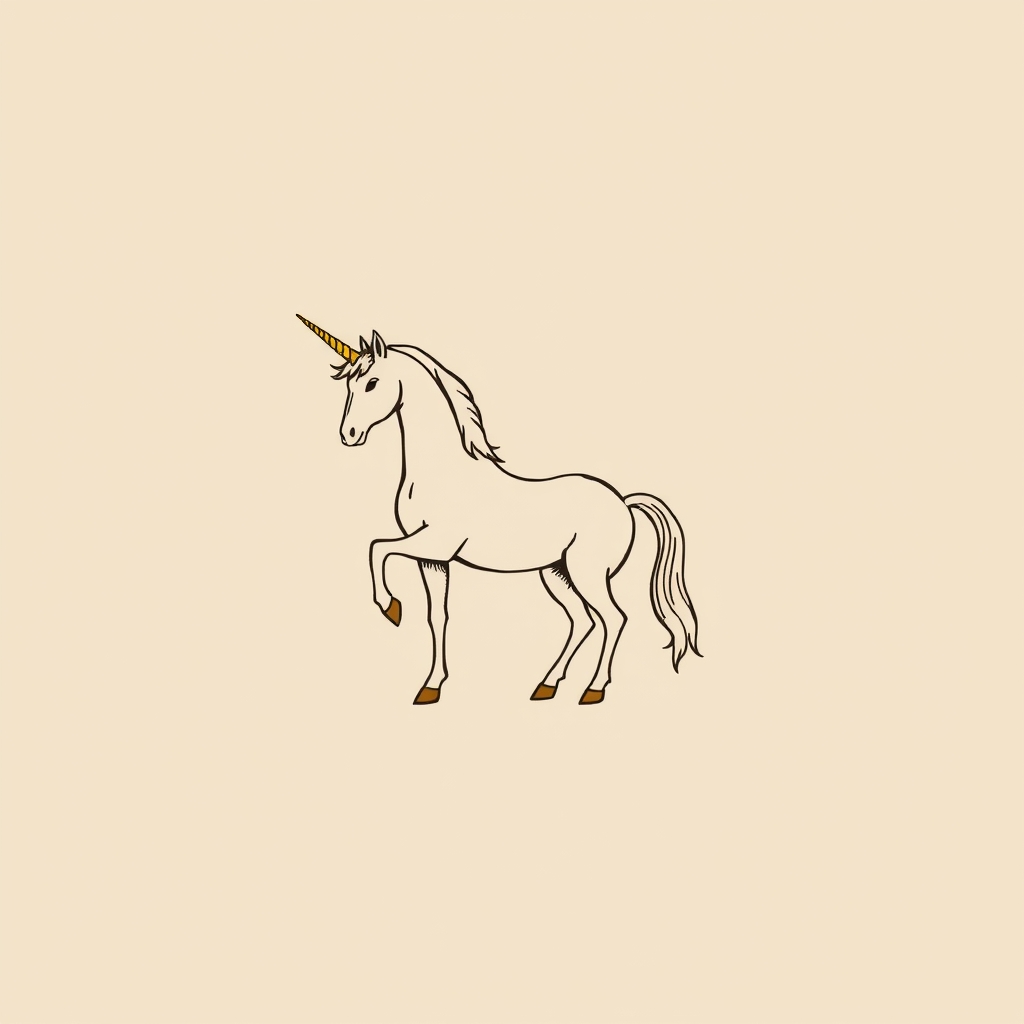 unicorns at his feet