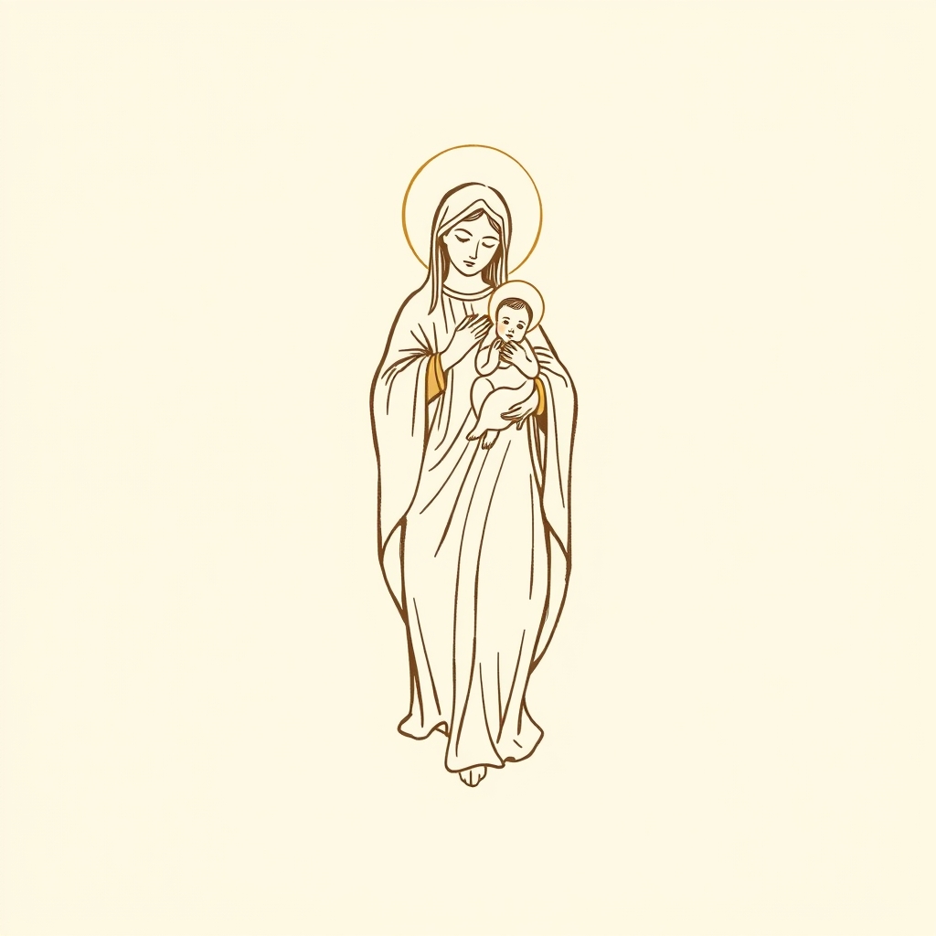 Vierge à l'Enfant apparaissant au-dessus