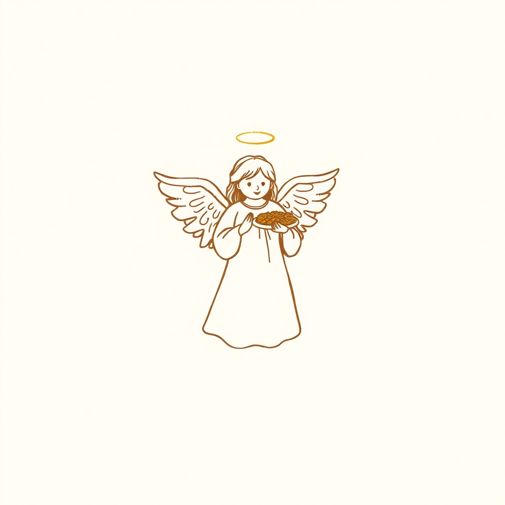 visite d'un ange avec de la nourriture