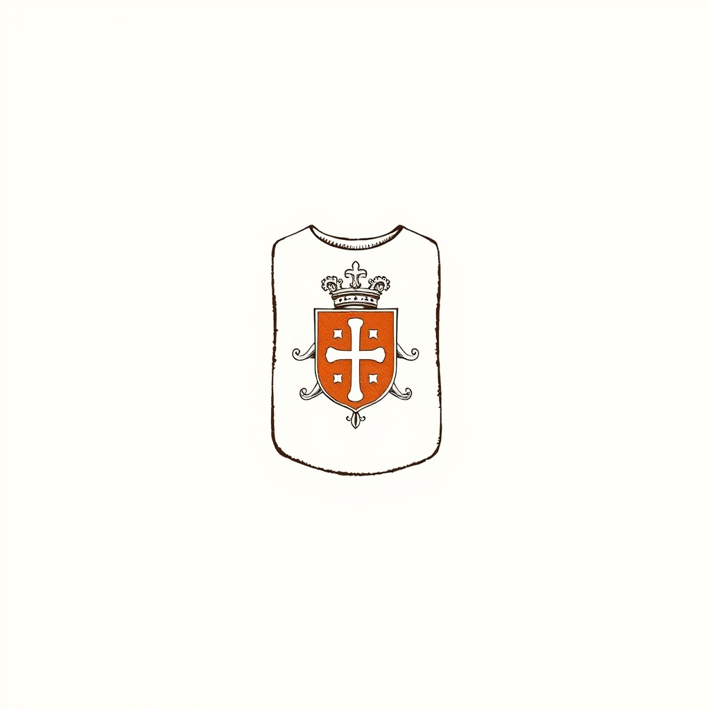 scapolare bianco con stemma d'Aragona