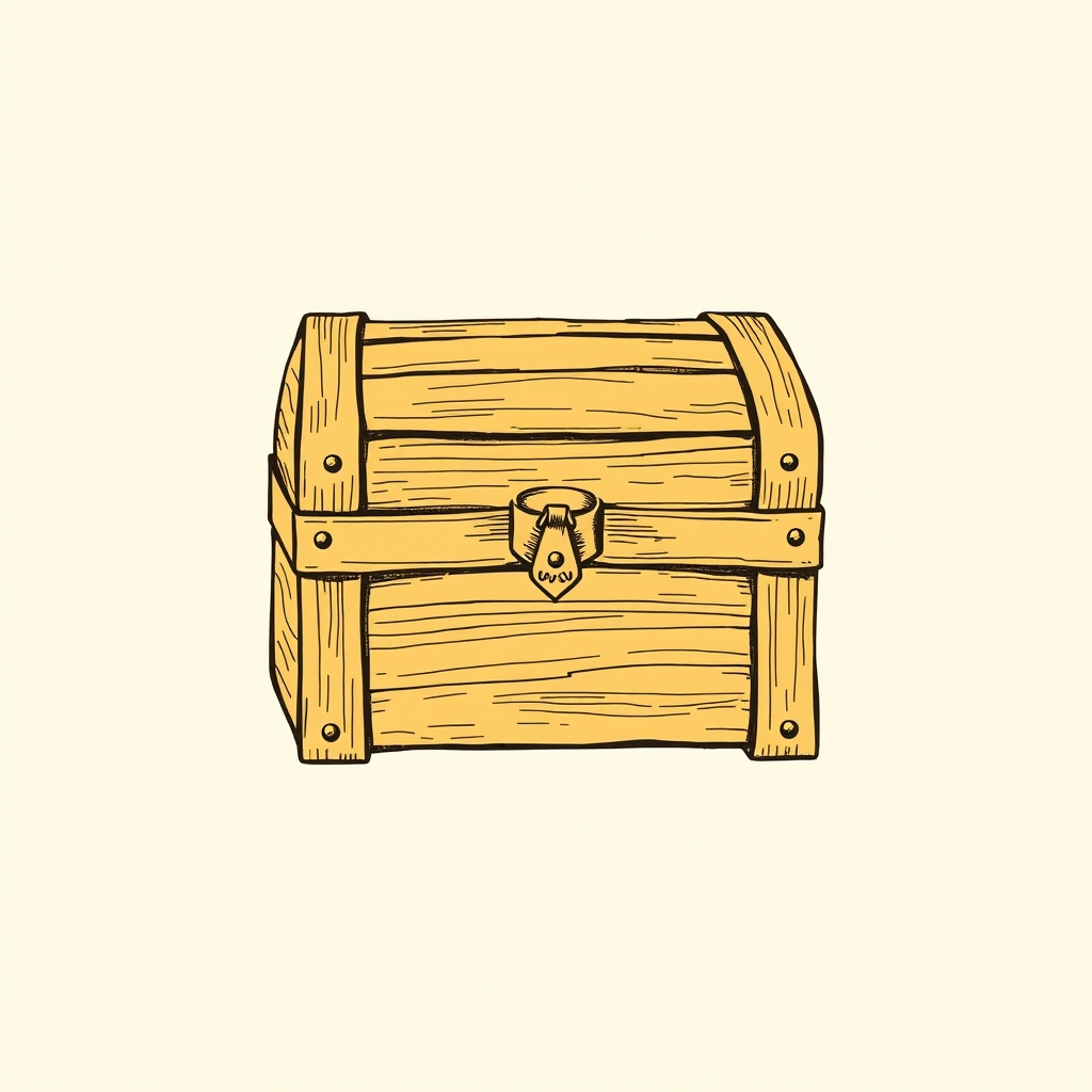 coffret de bois relié en fer